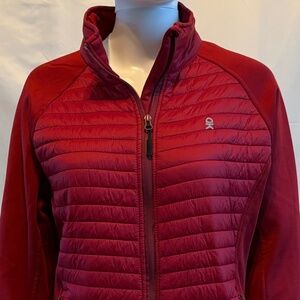 Little Donkey Andy – Women’s Burgundy Hybrid Quilted Puffer Jacket – Size Large